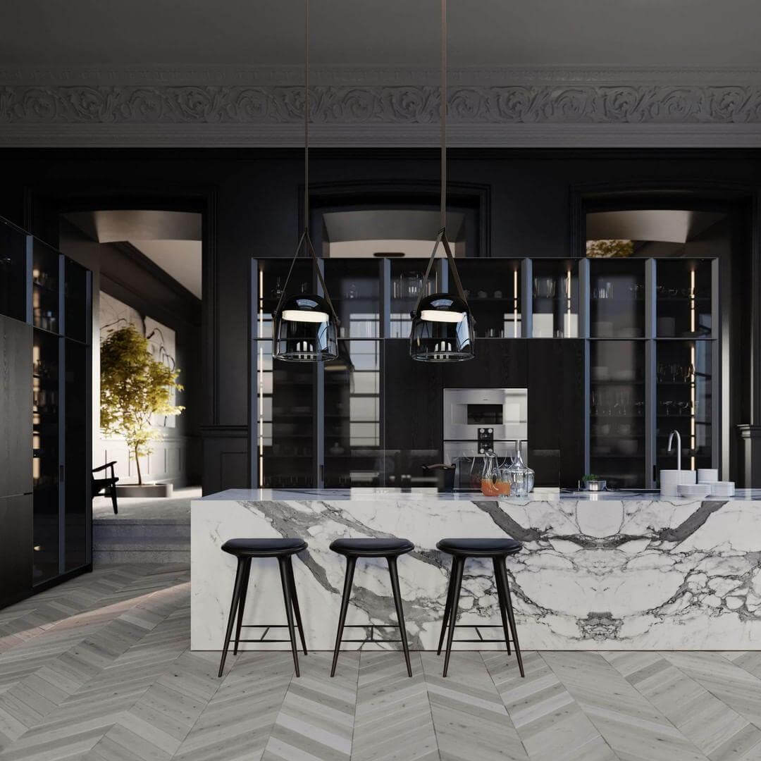 Modern Pendant Lamp with Metal Accents