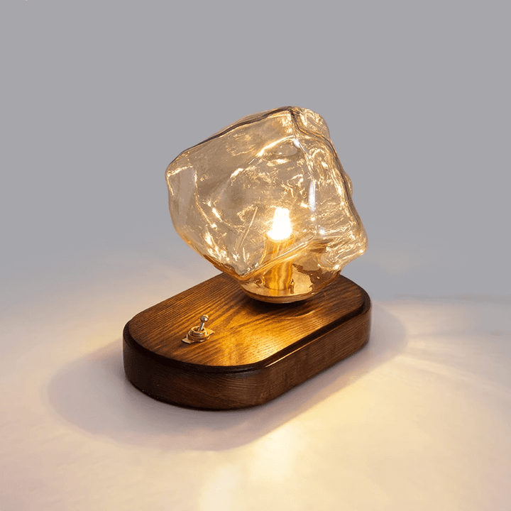 Elegant Glass Table Lamp with Metal Base