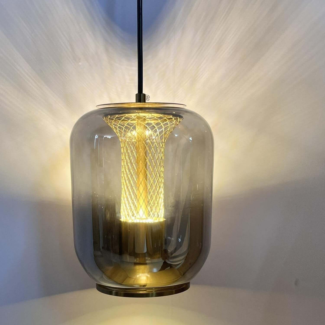 Modern Glass Pendant Light Fixture, 16cm, Integrated LED