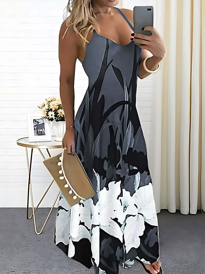 Floral print dress with spaghetti straps