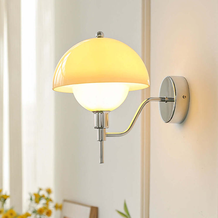 Elegant Mushroom Glass Wall Light