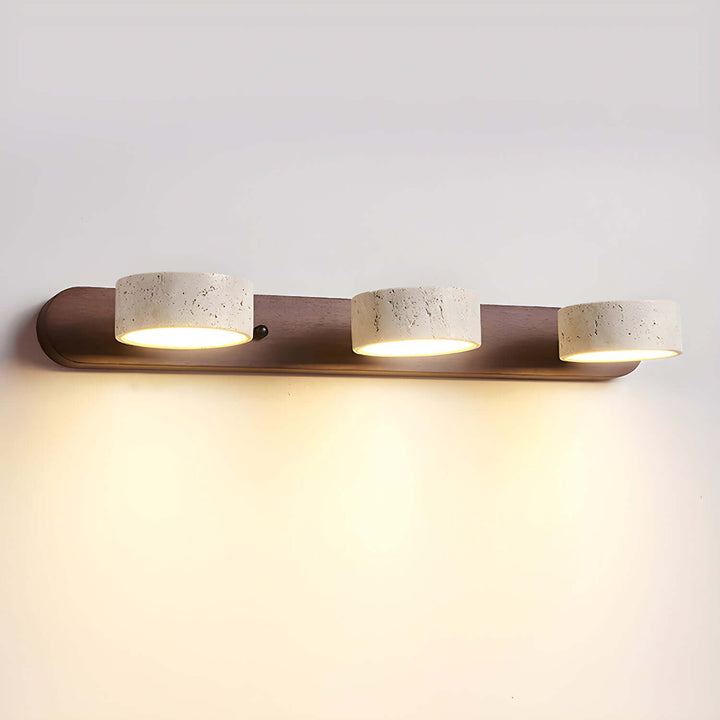 Natural Stone & Wood Wall Light Fixture