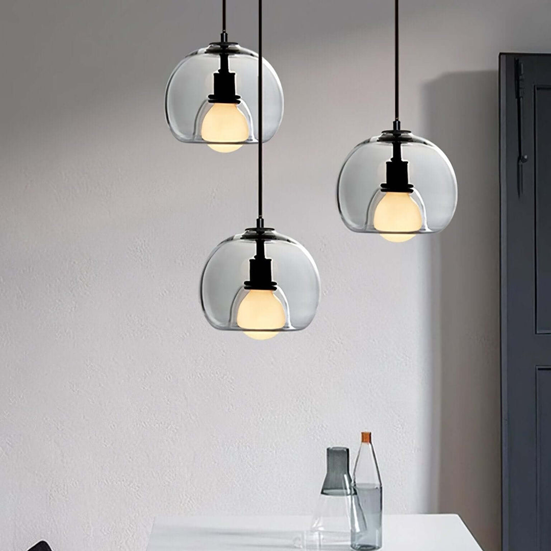 Modern Glass Pendant Light, 25cm Diameter