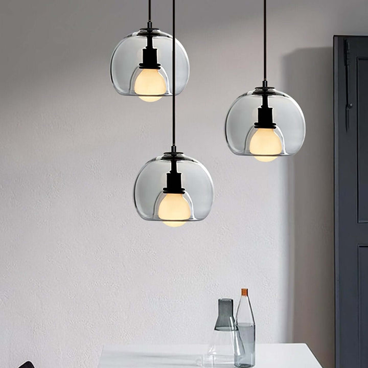 Modern Glass Pendant Light, 25cm Diameter