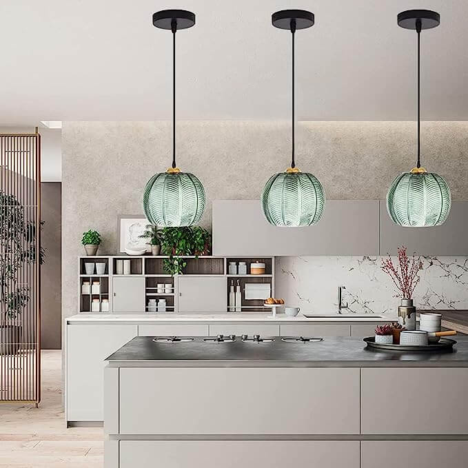 Frosted Glass Pendant Light with Decorative Leaf Pattern