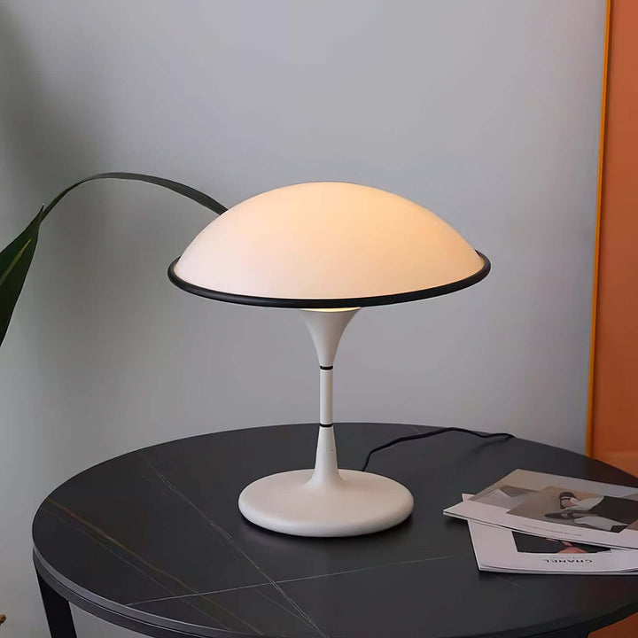 Modern Dome Table Lamp with Black Trim