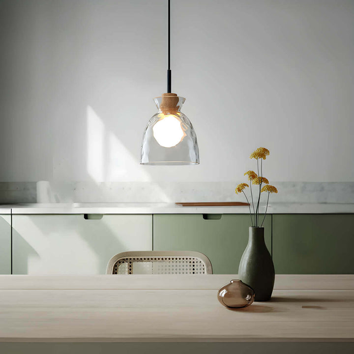 Modern Glass Chandelier for Dining Room, Entryway or Kitchen Lighting