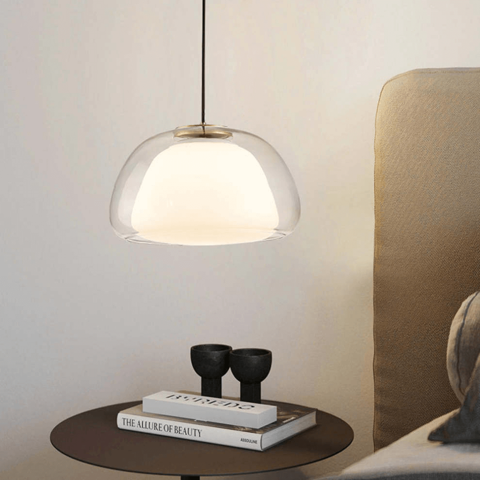 Modern White Glass Pendant Light