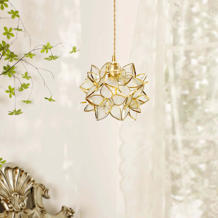 Capiz Shell Pendant Light, 20cm, Elegant Hanging Lamp