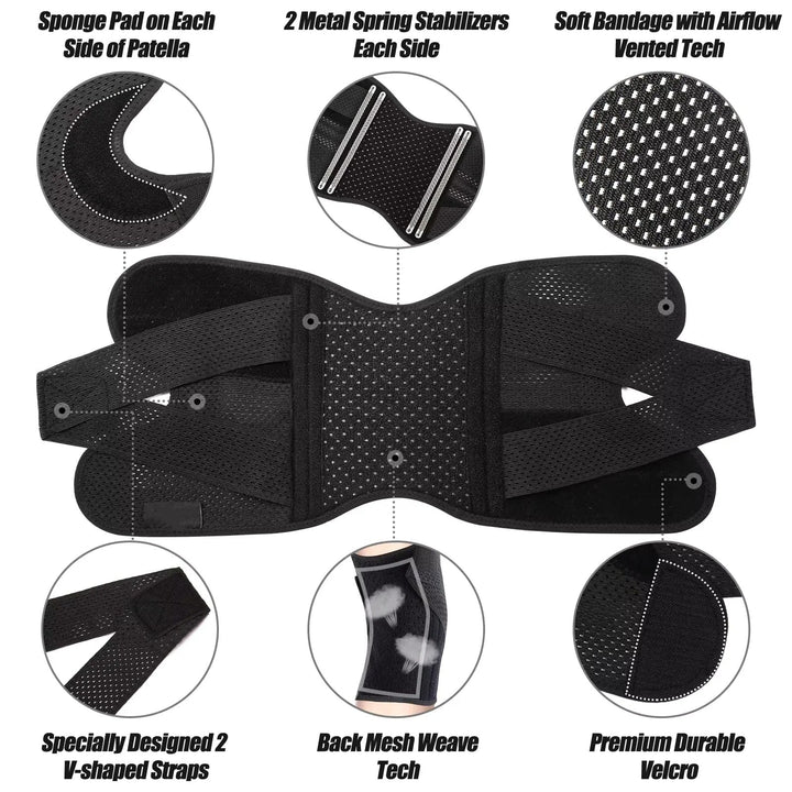 Unisex Knee Pads with Flexible Springs & Secure Fit