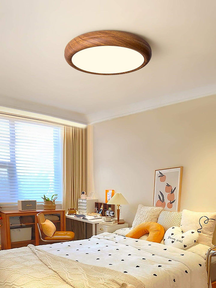 Modern Wood Grain LED Ceiling Light Fixture