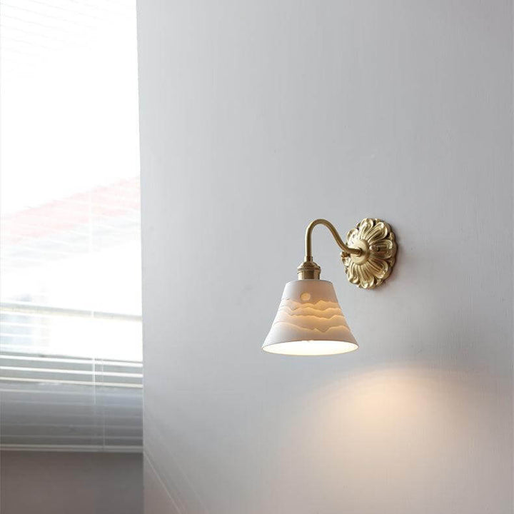 Ceramic & Brass Wall Sconce Light Fixture