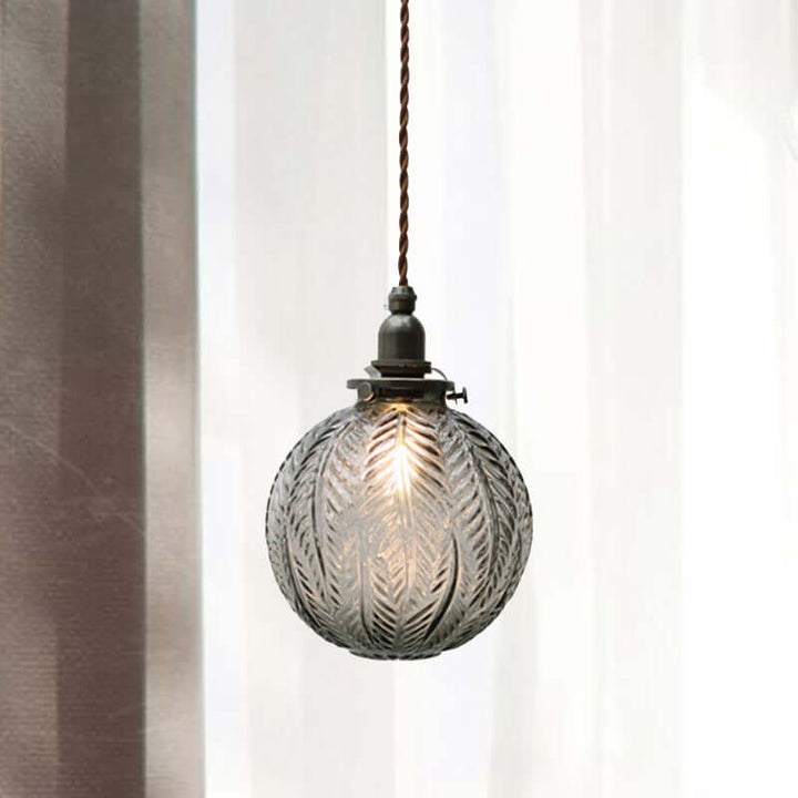 Vintage Glass Globe Pendant Light 15cm