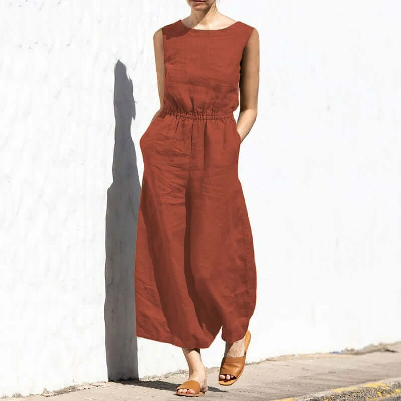 Women's Sleeveless Jumpsuit - Casual & Formal