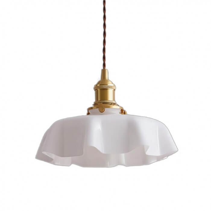 Retro Floral Glass Hanging Lamp 25cm