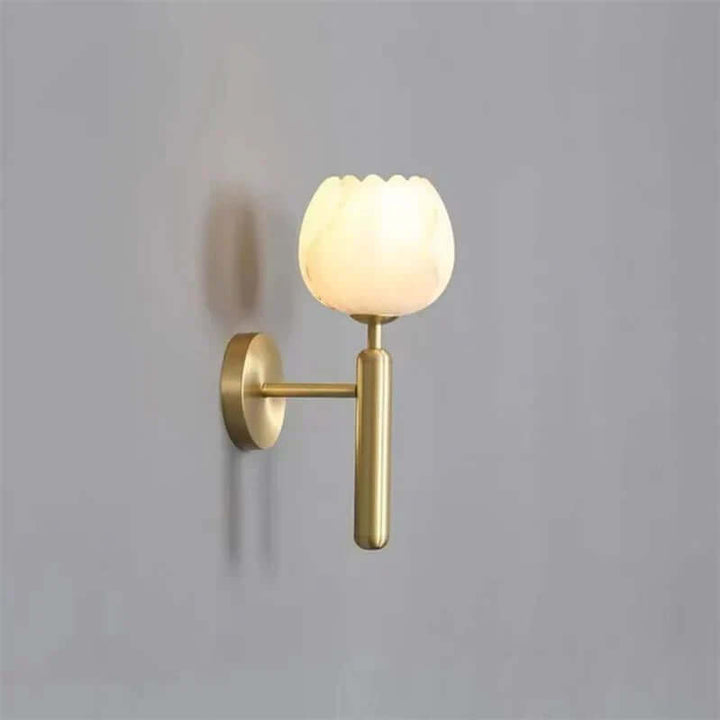Marble & Rose Flower Wall Sconce Light Fixture