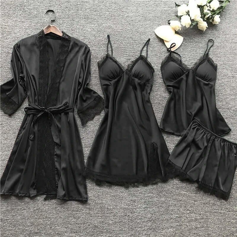 Women's 5-Piece Sleepwear Set with Lace