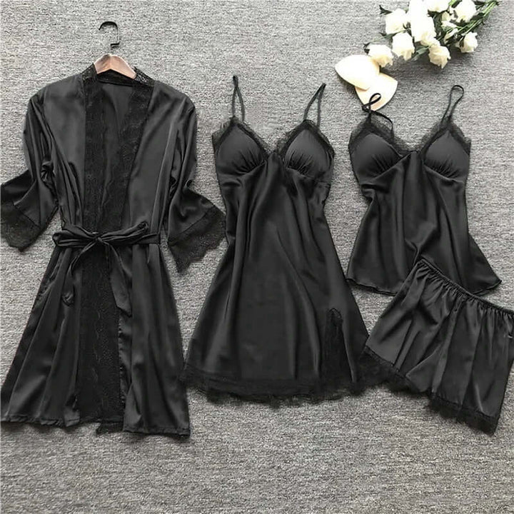 Women's 5-Piece Sleepwear Set with Lace