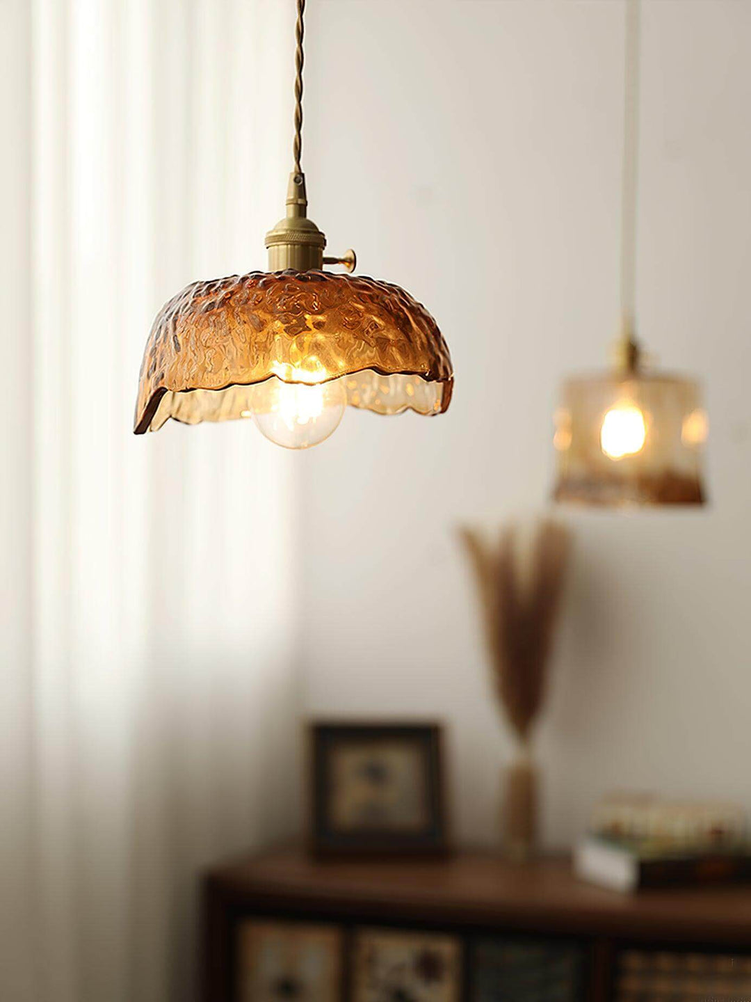 Brown Glass Pendant Light Fixture