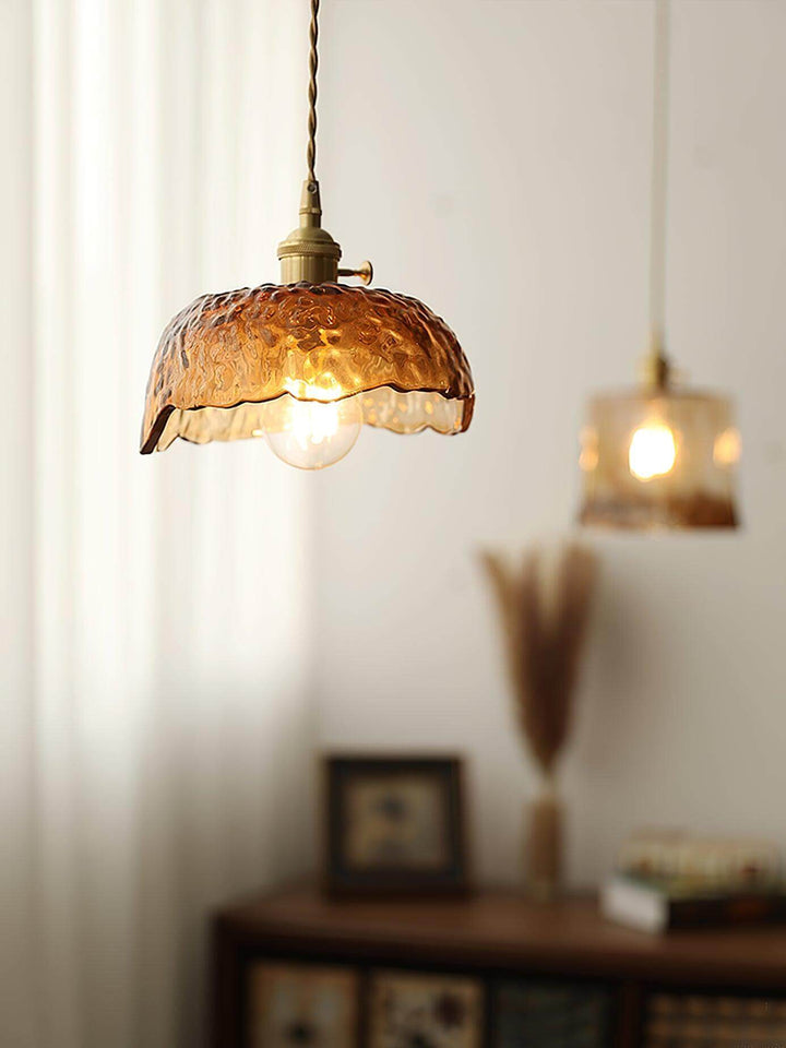 Brown Glass Pendant Light Fixture