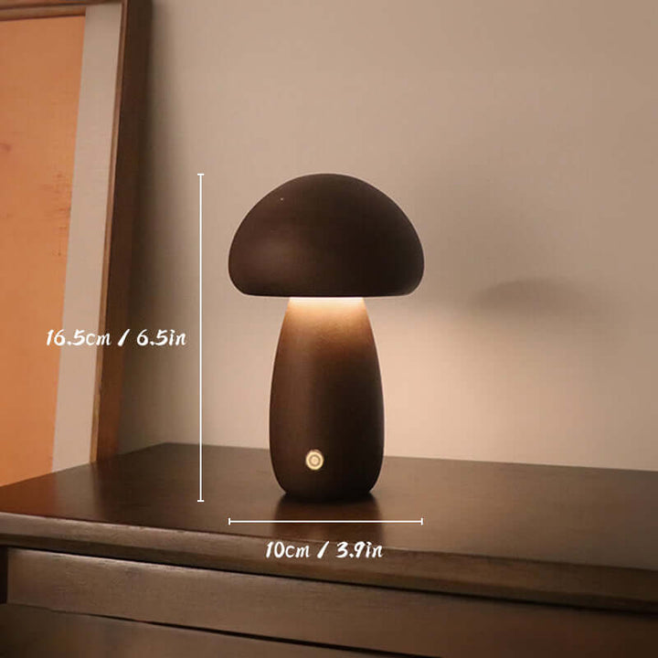 Rechargeable Wooden Mushroom Lamp