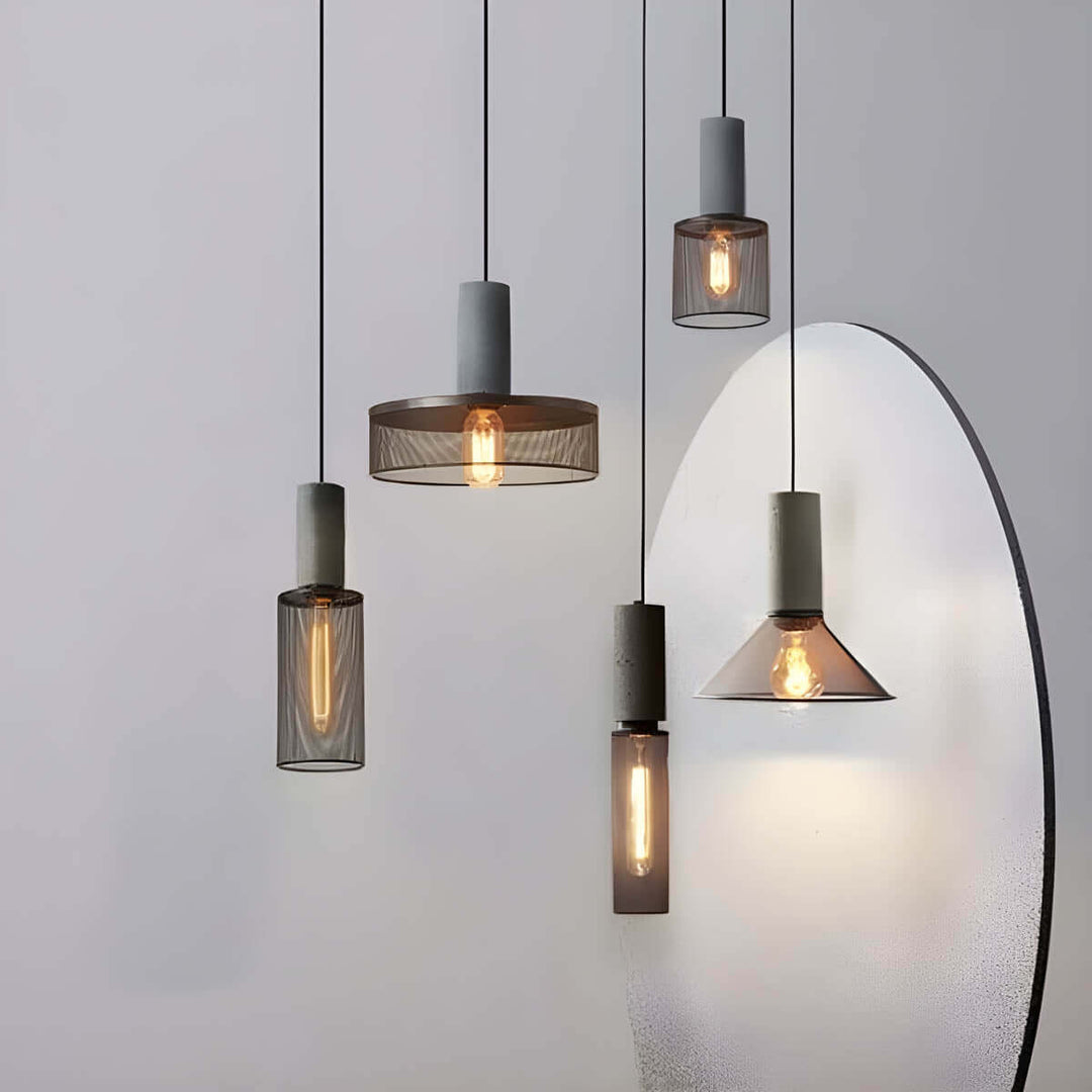 Industrial Pendant Light Concrete & Iron Ceiling Lamp
