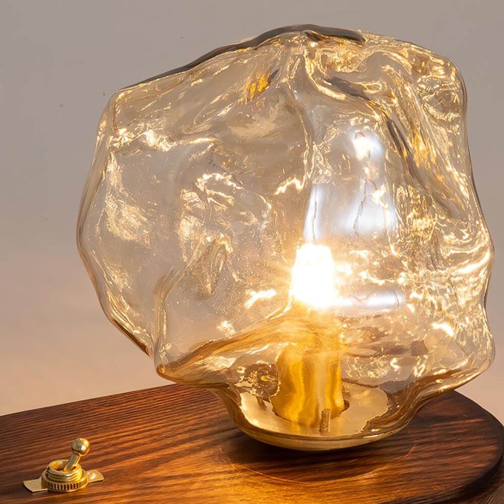 Elegant Glass Table Lamp with Metal Base