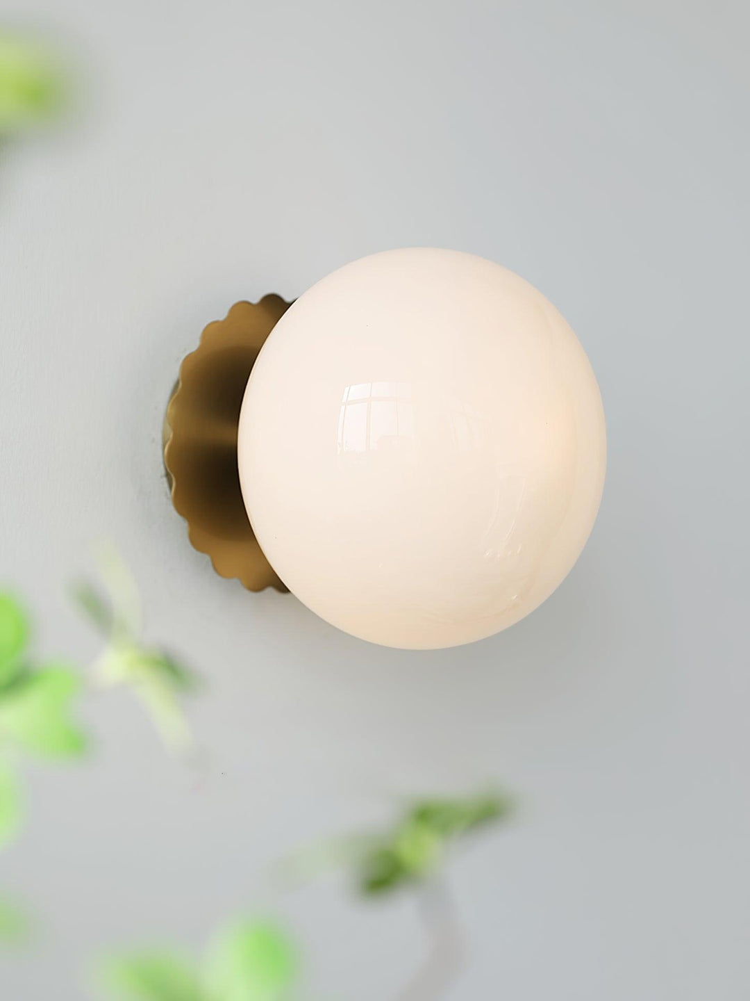 Pink Glass & Metal Sconce Light - 20cm
