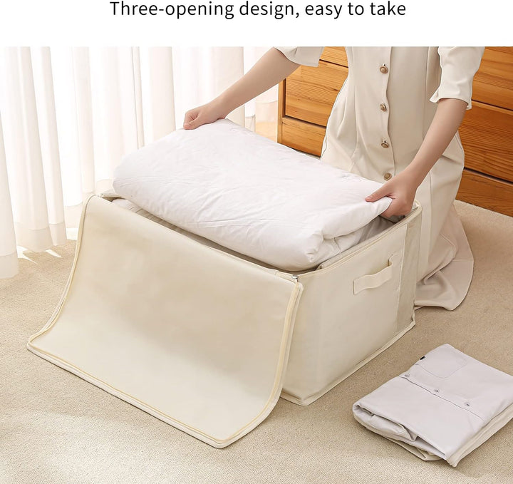Simplify seasonal transitions with this canvas clothes storage & clear window.