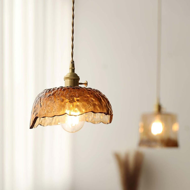 Brown Glass Pendant Light Fixture