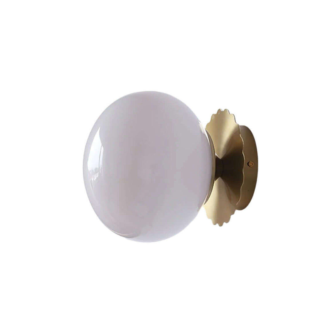 Pink Glass & Metal Sconce Light - 20cm