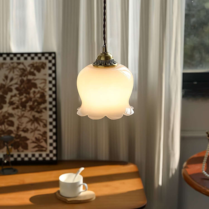 Floral Pendant Lamp, Elegant Hanging Ceiling Light Fixture