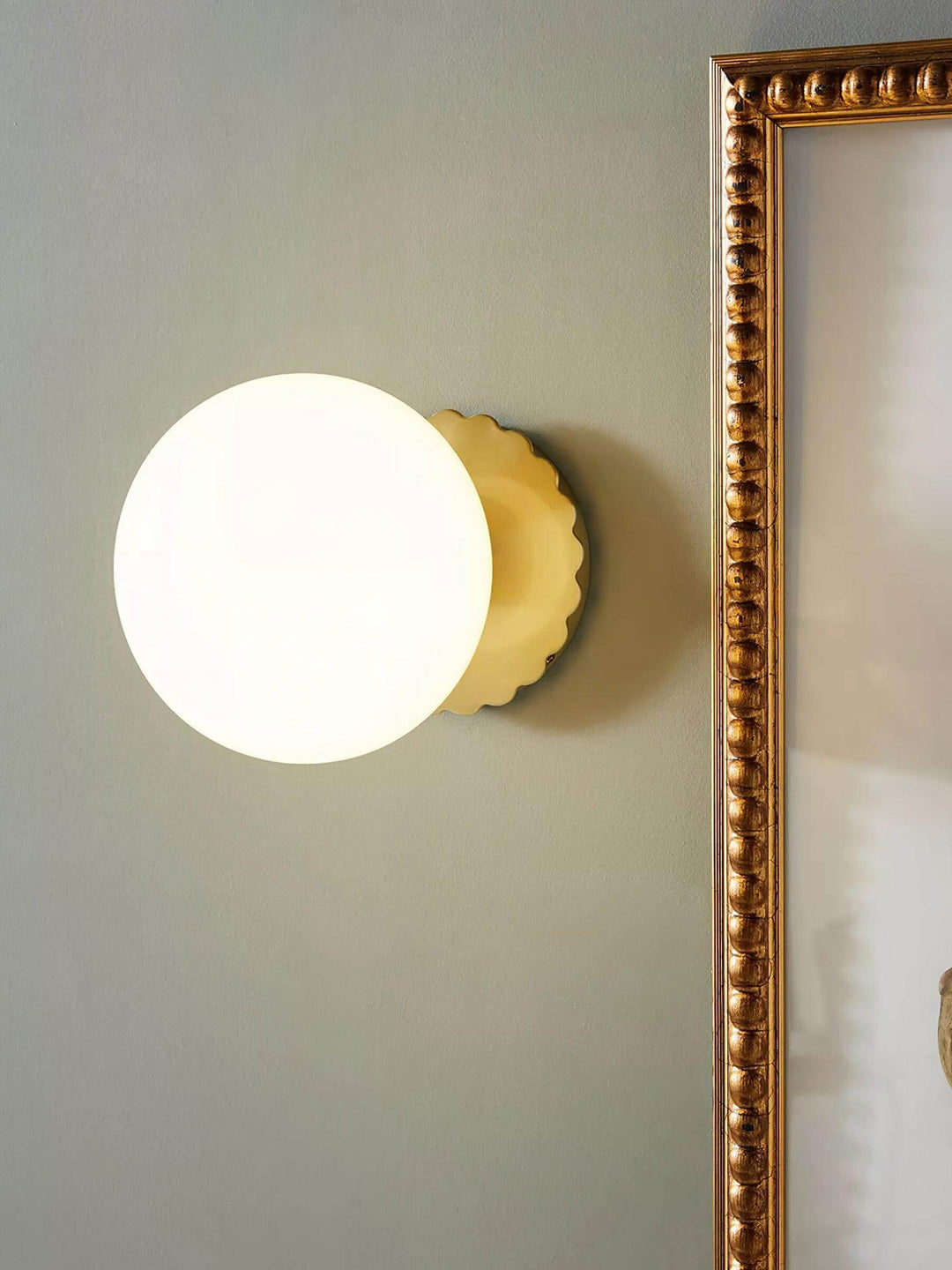 Pink Glass & Metal Sconce Light - 20cm