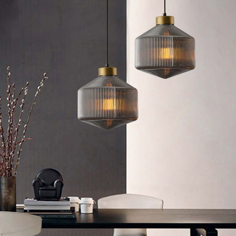 Modern Glass Drum Pendant Light