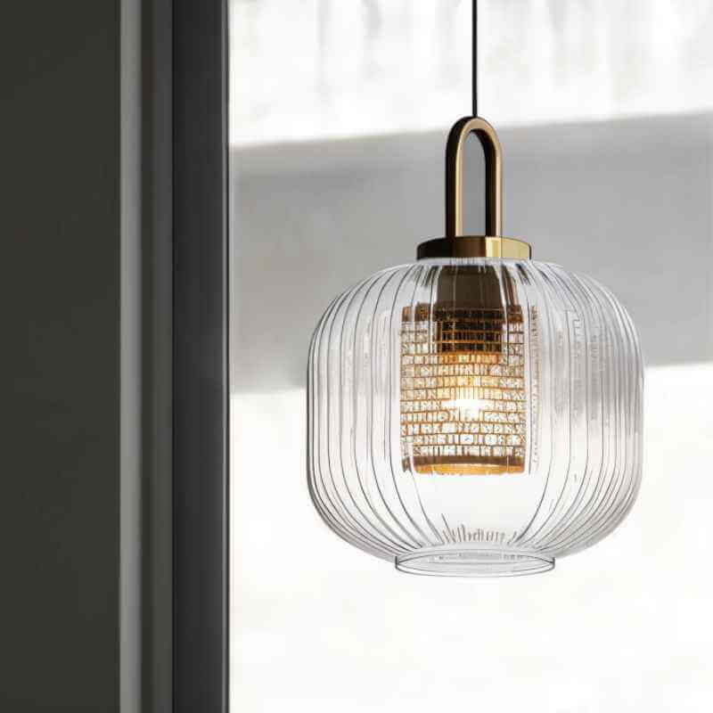 Striped Glass Pendant Light for Modern Decor
