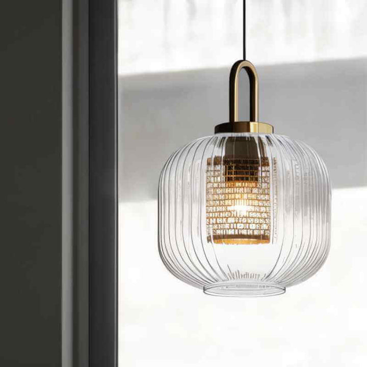 Striped Glass Pendant Light for Modern Decor