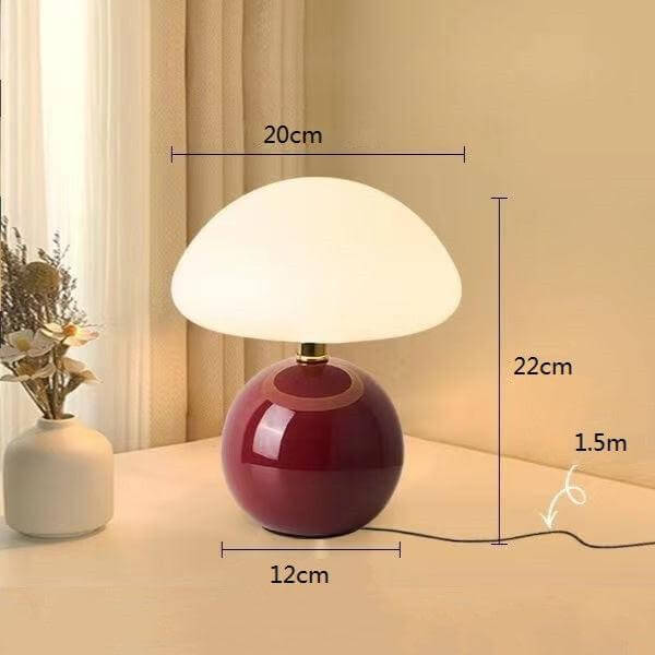 Ceramic Mushroom Lamp with Adjustable LED Light