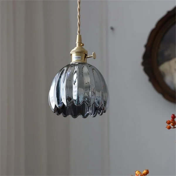 Retro Glass Flower Pendant Light