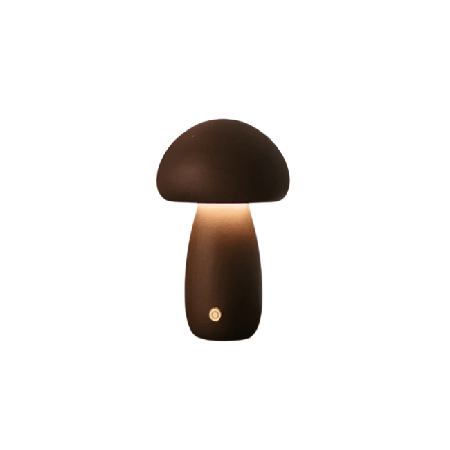 Rechargeable Wooden Mushroom Lamp