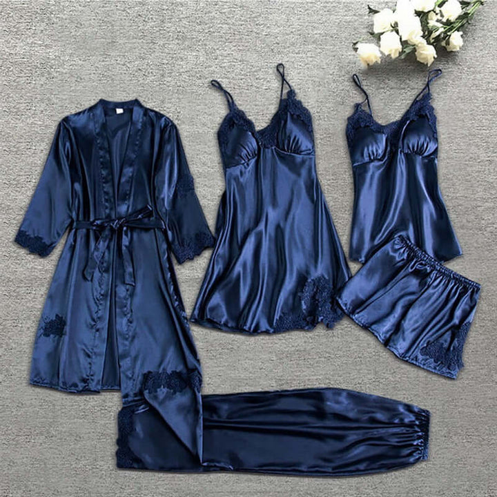 Women's 5-Piece Sleepwear Set with Lace