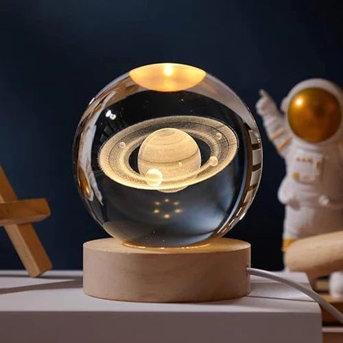 Enchanting CelestialGlow Luminous Sphere, a beautiful galaxy night light & cosmic home decor accent.