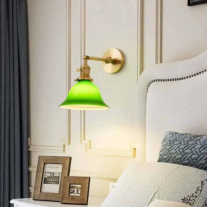Adjustable Green Glass Wall Light