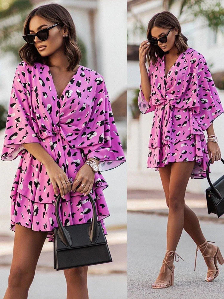 Short women's dress, designed for versatile wear from casual days to elegant evening parties.