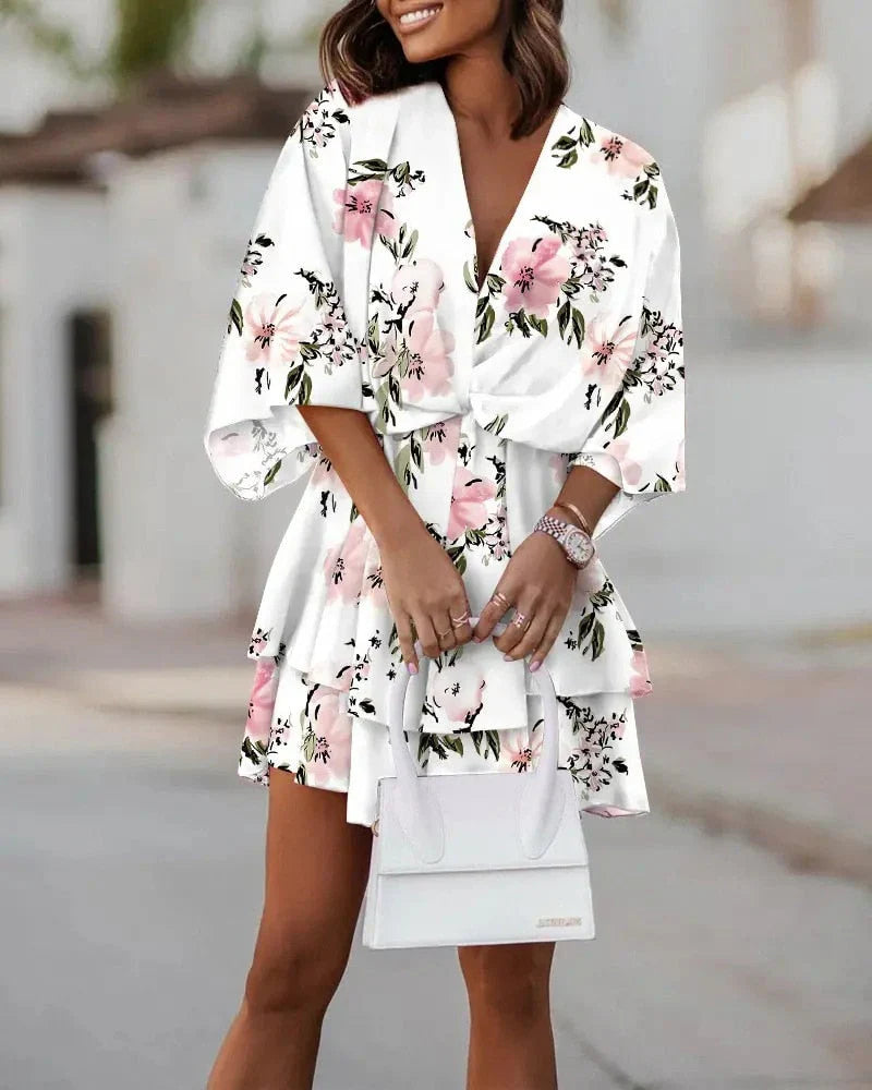 Women's summer mini dress, styled casually for a comfortable and fashionable everyday look.