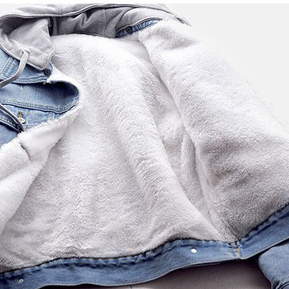 Comfortable plus size denim hooded jacket for women, ideal for curvy fashion, casual wear, and versatile everyday style.