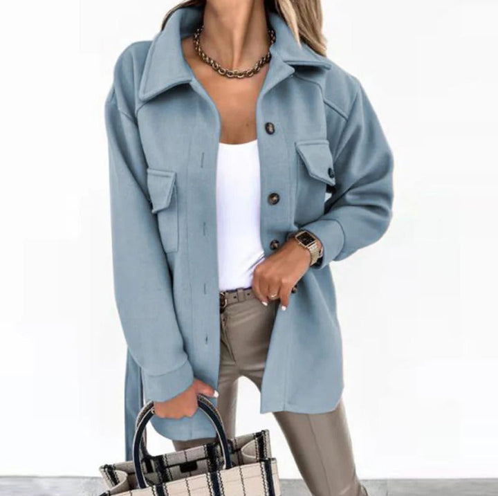Chic slim fit women's mid-season jacket, perfect for spring outerwear & transitional fashion.