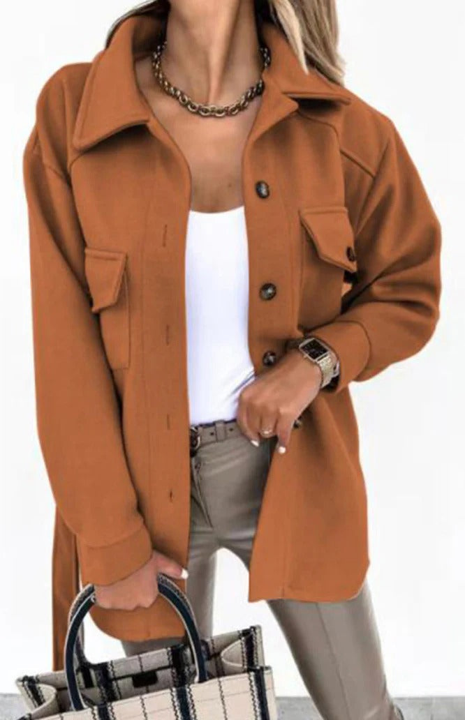 Stylish women's mid-season jacket, slim fit & chic for spring. Perfect outerwear, a polyester blend for comfort.