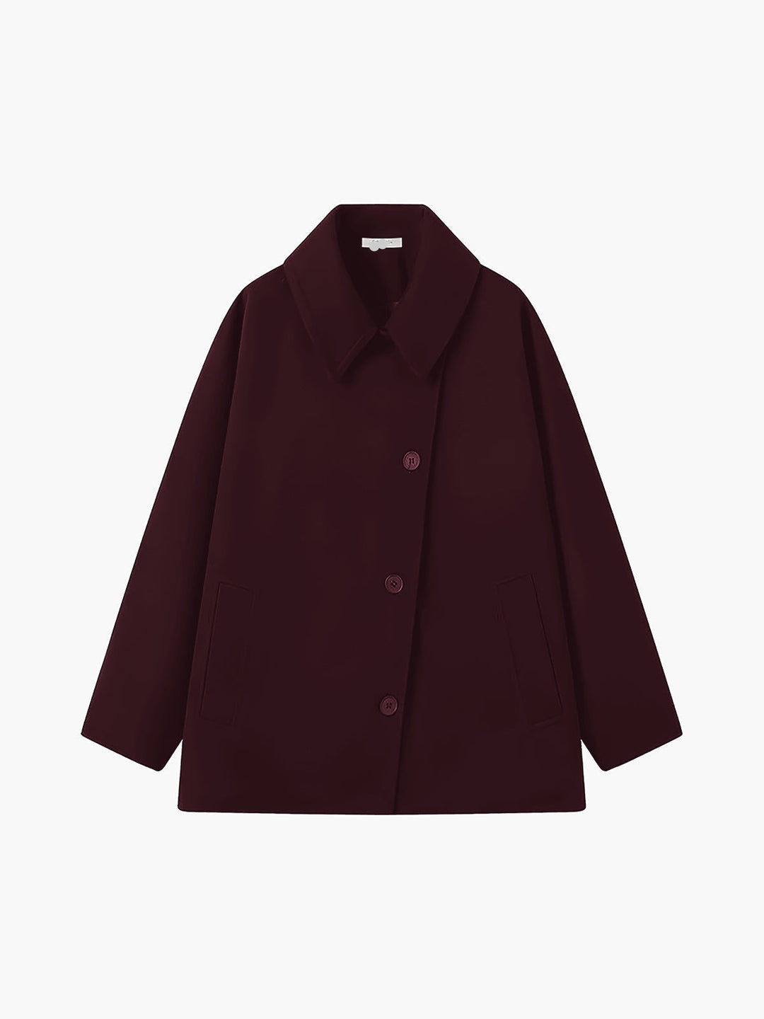 Women's elegant oversized coat featuring button closure & a relaxed silhouette. Chic winter outerwear for style.
