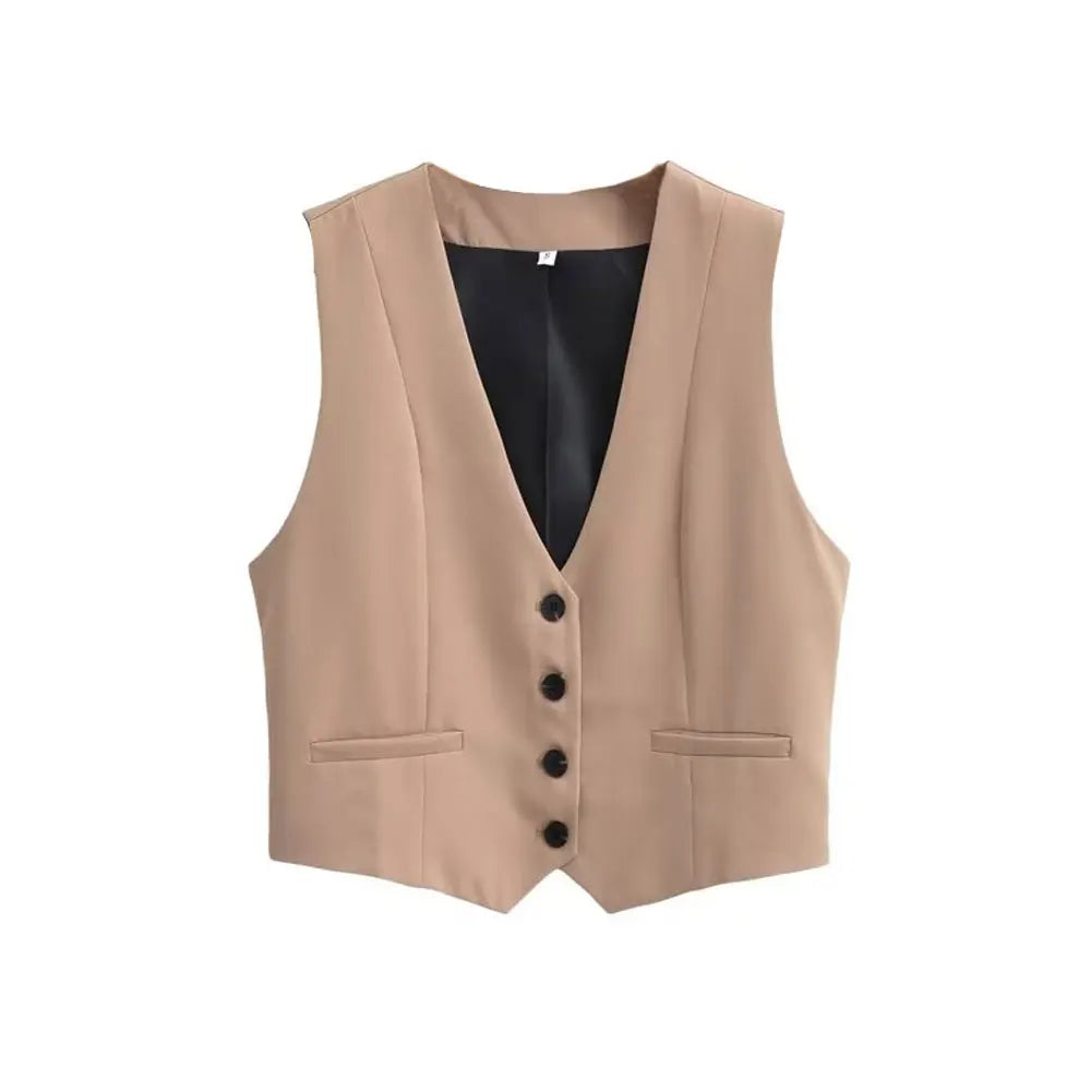Sophisticated women's tailored vest. A perfect layering piece for chic fashion, suitable for both formal & casual wear.