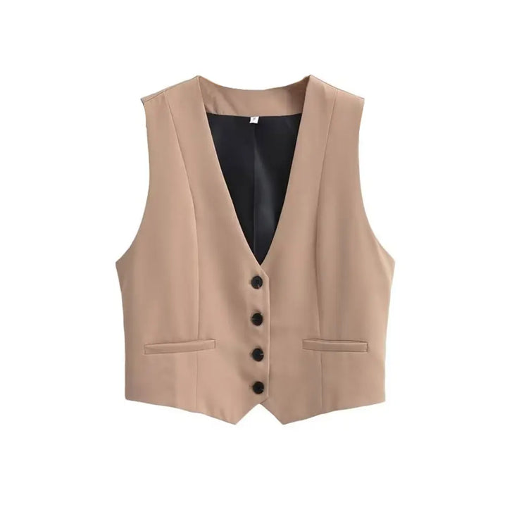 Sophisticated women's tailored vest. A perfect layering piece for chic fashion, suitable for both formal & casual wear.